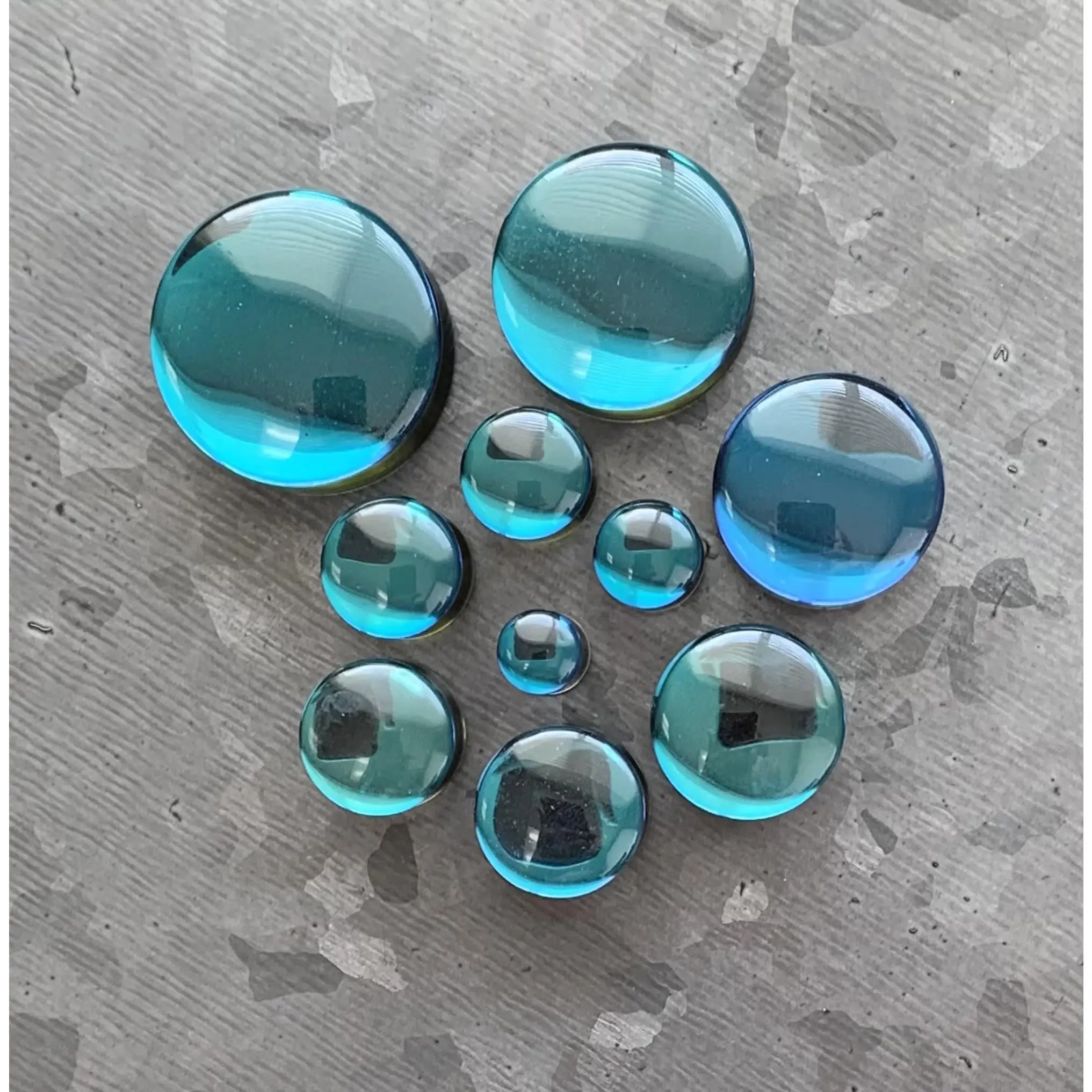 PAIR of Stunning Midnight Moonstone Iridescent Glass Double Flare Plugs - Gauges 2g (6.5mm) thru 32mm!