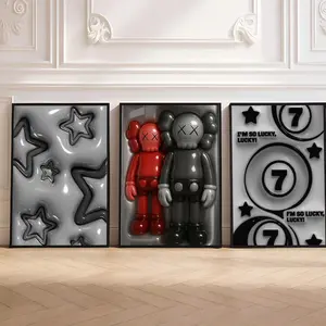 Set of 3 Hypebeast Wall Art KawPoster Perfect  Gift for Art & Sneaker Minimalist Graffiti Decor Kaw Figure Prints 12 #510