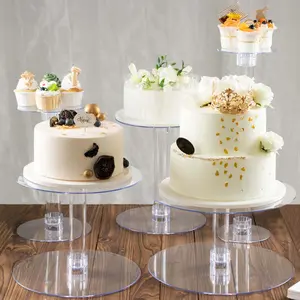 5-Tier Acrylic Cake Stand Set Assorted Sizes Clear