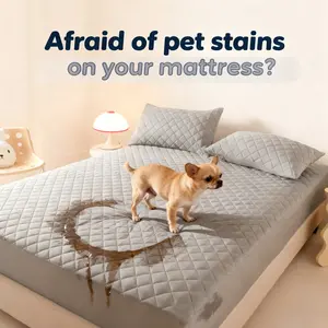 【Hvnde】Pet-Friendly Waterproof Mattress Protector, Anti-Leak & Urine-Proof, Soft & Dirt-Proof, Deep Pockets for Home/Dorm/Hotel (Pillowcase Not Included)