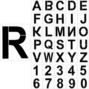 36 count Large Letter Stencils Number  Alphabet Stencils Numbers Templates Craft for  Wall Fabric Signage Chalkboard Painting DIY Projects (12 Inch)