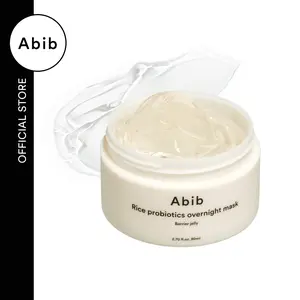 [Abib official] Abib Rice Probiotics Overnight Mask Barrier Jelly 2.7 fl oz I Nourishing Sleeping Mask, Korean Glowing Skin and Dewy, Slugging Item