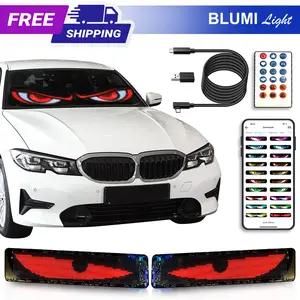 BLUMILIGHT Sharingan LED Eyes For Car, Devil Eyes Led Lights - Flex Programmable Display Panel, Waterproof RGB LED Ambient Light For Trucks Car