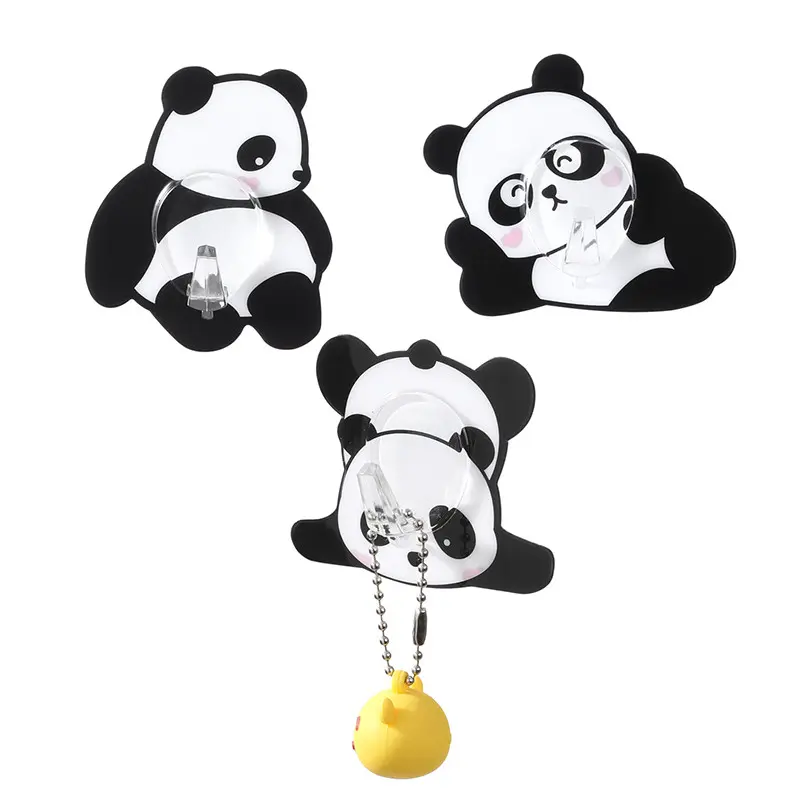 Internet-famous cartoon panda sticky hook for home use, waterproof and moisture-proof, no nails required. It is suitable for use as a hanging hook in the entrance area for storing bags, towels, etc.