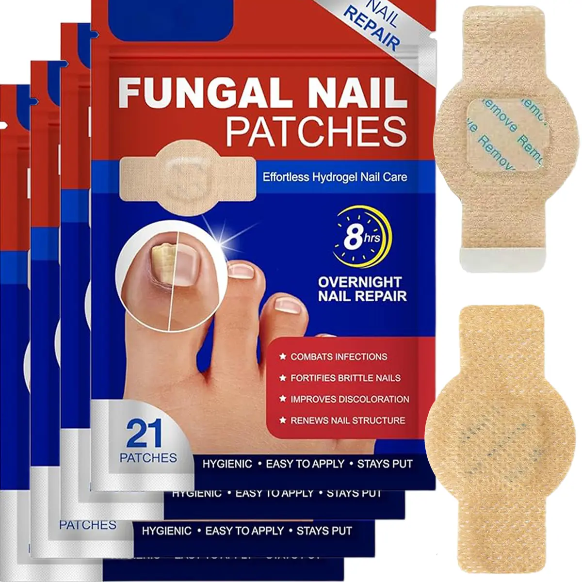 84/42PCS Fungal Nail Care Patches, Invisible Hydrogel Nail Care Stickers, Overnight  Nail Treatment