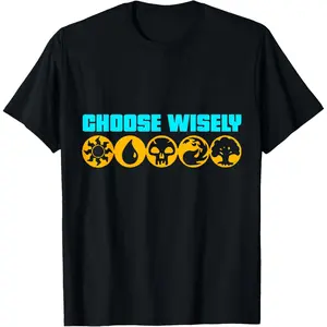 Men's Natural Cotton Fabric Casual Fashion Gamer Mana Symbols Gathering Magic Graphic T-Shirt