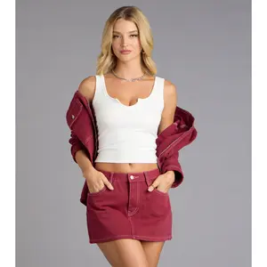 Match Point Mid-Rise Denim Skort