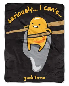 Gudetama Seriously... I Can't Fleece Super Plush Throw Blanket 46" x 60" (117cm x 152cm)