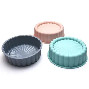Non Stick Round Flower Charlotte Cake Pan Silicone Cake Molds for Baking Cheese Rainbow Lace Cake