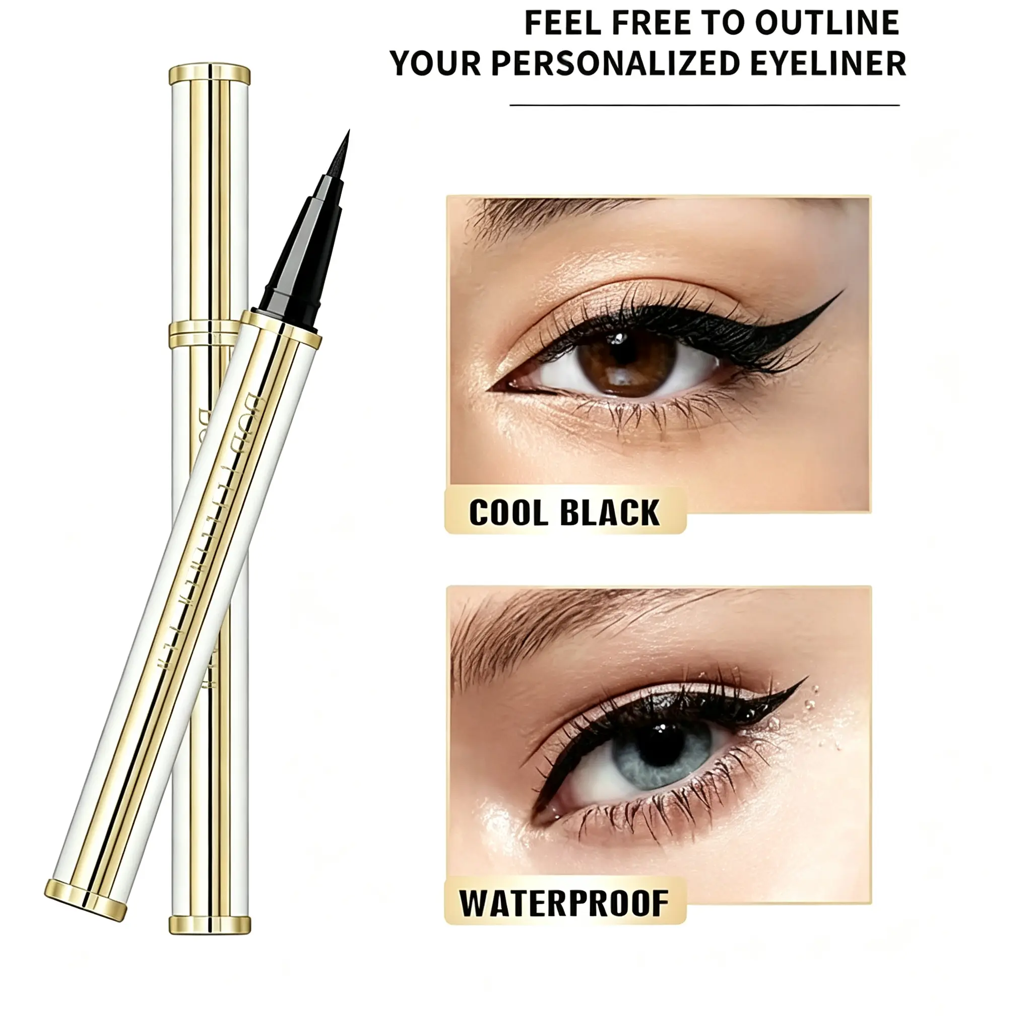 Women’s Waterproof Lambskin Eyeliner Pen - Smudge-Proof, Long-Lasting All-Day Wear, Smooth Thick Tip for Defined Eye Looks, Beginner-Friendly Beauty Tool for Daily & Professional Makeup