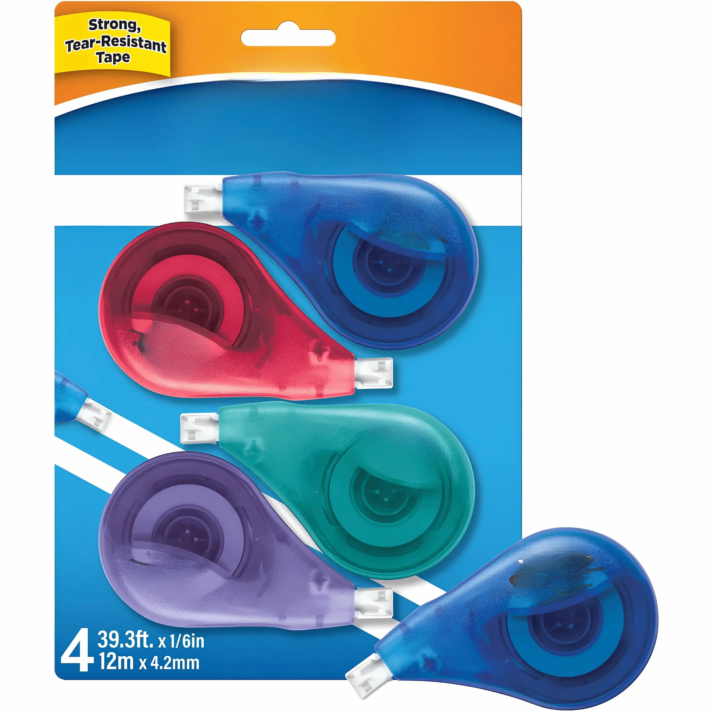 Correction Tape 4 Pack, 39.3 Feet White Correction Tape, Fast Clean and Easy to Use Tear Resistant Tape for School Office Supplies, Smooth Dry Formula for Covering Writing and Typing Mistakes