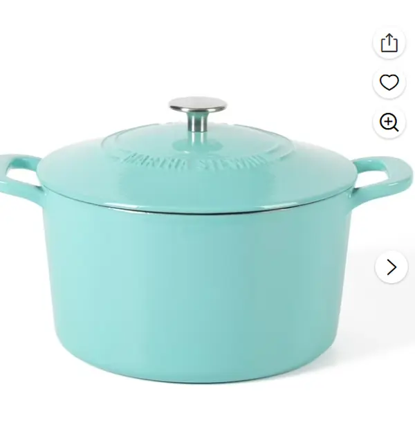 Martha Stewart Everyday Eastwick 7-Quart Teal Enamel Cast Iron Dutch Oven