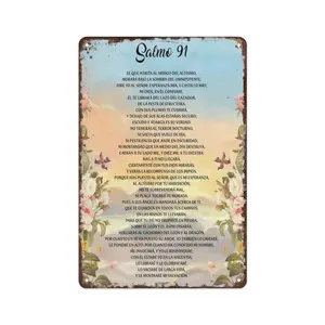 Samlo 91 Poster Flower Metal Aluminum Tin Sign Inspirational Bible Verse Poster Print Wall Art Decor Vintage Christian Art Wall Decor for Home Church Bedroom Decor Home Decoration 8x12 Inches