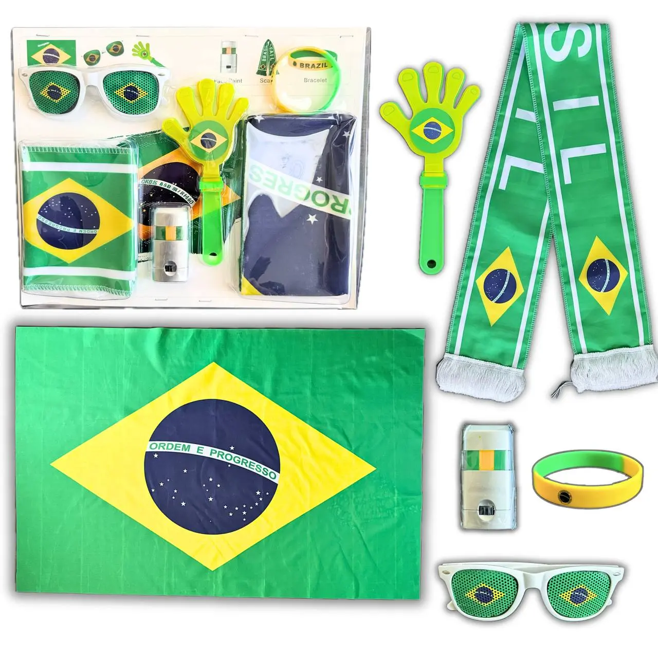 2026 Fan Accessories Kit, 6 PCS World Soccer Sport Cup Gear Set, Merchandise for Soccer Party Decorations, Stadium Events, Watch Party, Home Cheering