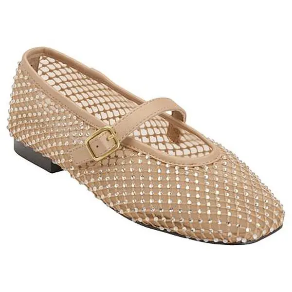 Charles David Westa Rhinestone Mesh Closed Toe Ballet Flat