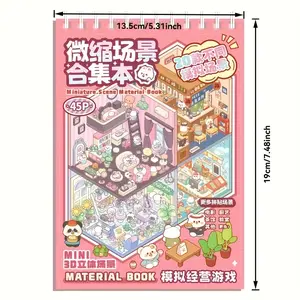 DIY Diorama Kit 45pcs Miniature Scene Collection 3D Diorama with Tweezers Decorative Stickers for Scrapbooking Relax Perfect Gift for Friends