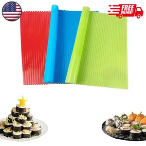 3 PCS Sushi Rolling Mat,8.27in x 9.06in Sushi Mat Plastic