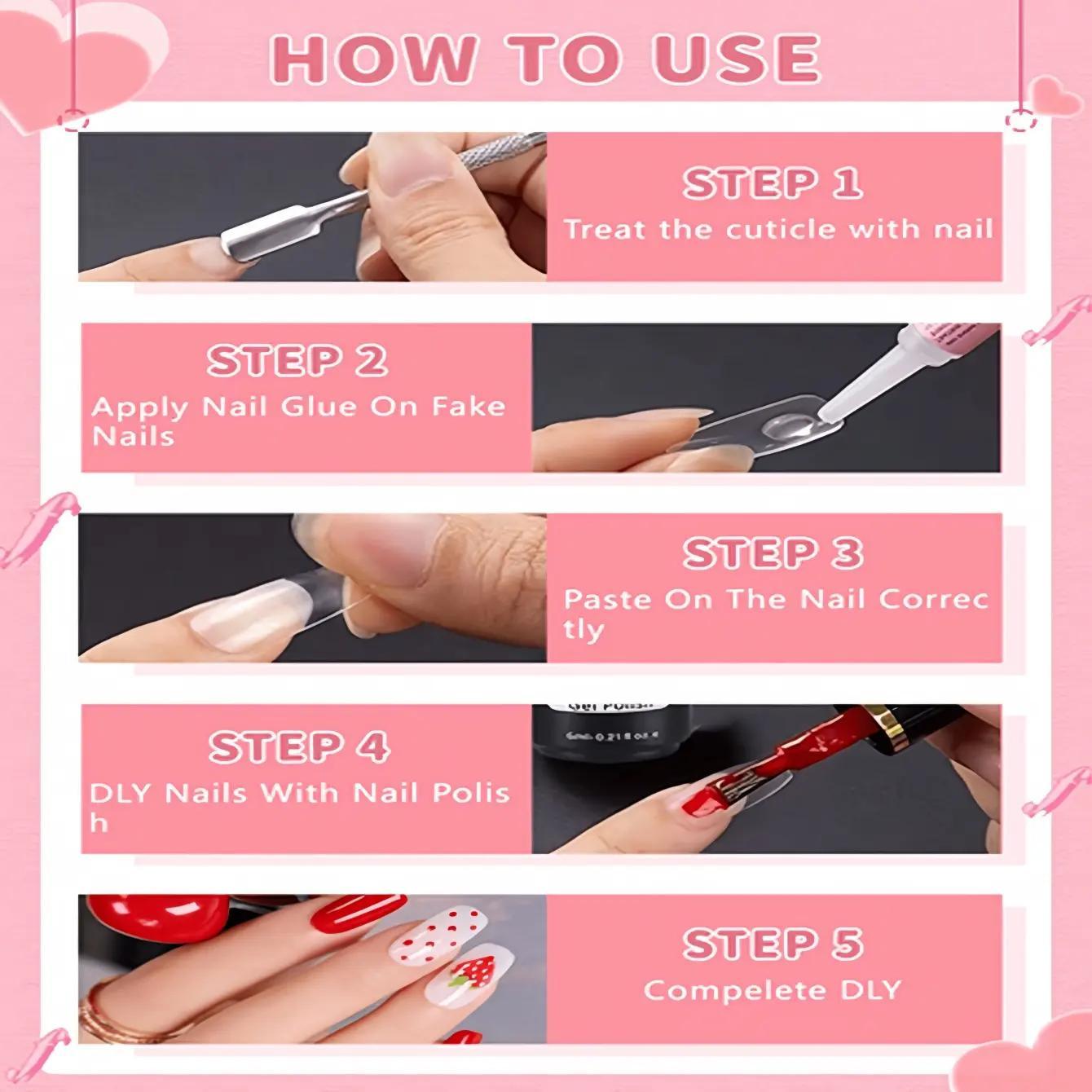 Super Strong Long-Lasting Nail Glue, suitable for acrylic nails, press-on nails, and broken nails, professional nail art supplies, 2g/0.07oz/30PCS