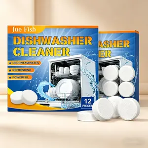 2-Pack Dishwasher Cleaner Oil Remover Cleaning Tablets (12pcs*2), Remove Stubborn Grease, Reduce Limescale, Keep Dishes Clean, Easy to Use, Home Cleaning Products