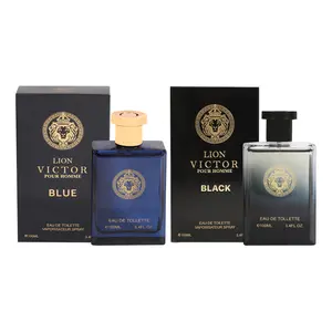 Bundle of 2 Lion Victor Blue and Black Perfume for Men Eau de Toilette 100ml 3.4fl.oz.