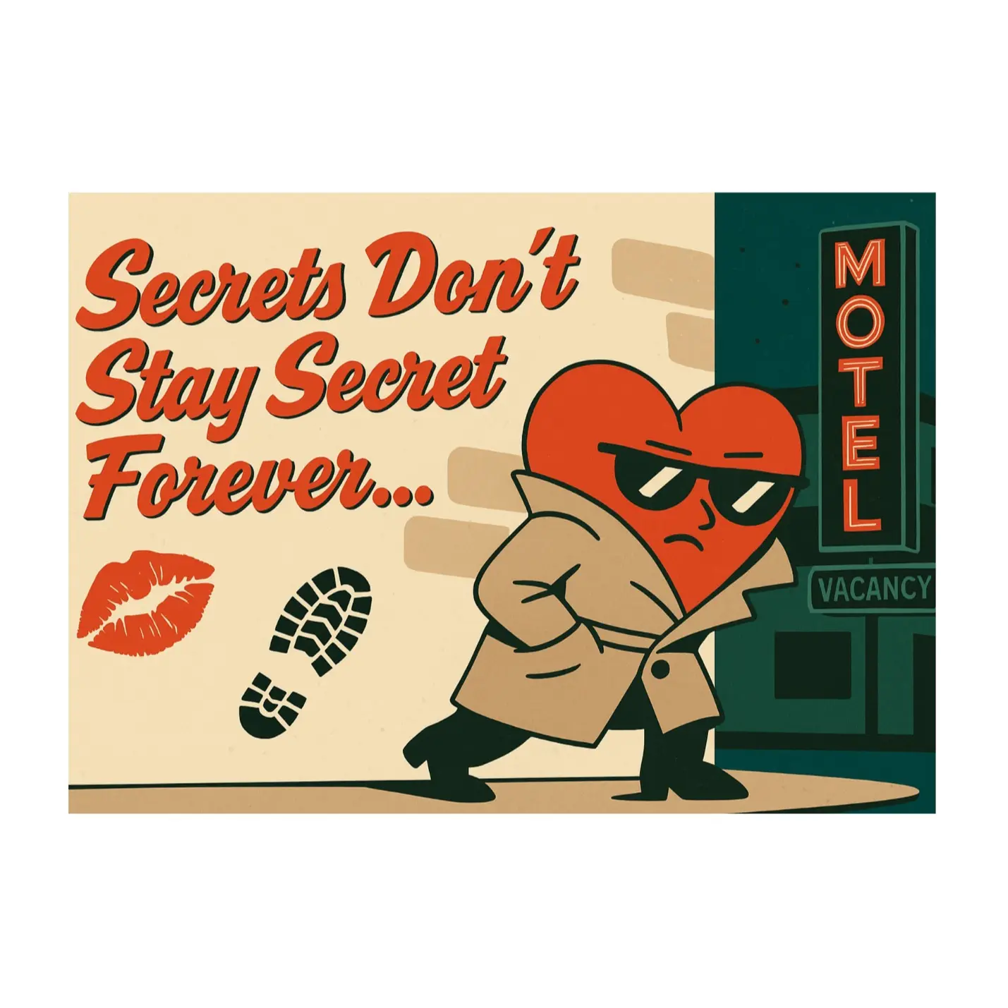 Anonymous Prank Postcard - "Secrets Don't Stay Secrets Forever", Lighthearted Dramatic Harmless Gag Toy with No Digital Trail for Exes; Prank Responsibly, Vintage, Mysterious