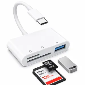 SD Card Reader, 3-in-1 USB Camera Card Reader Adapter Compatible with iPhone 15-17, iPad/Mac Pro/Air,MacBook Pro/Air, Chromebook XPS, Galaxy and More Android USBC Devices