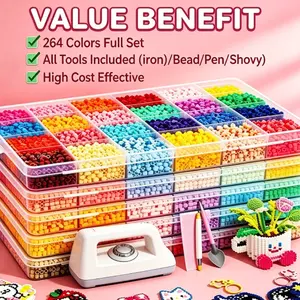 24 Colors 10000 Pieces DIY 3D Puzzle Beans, Ideal for Kids Aged 9+ Years, Enhance Intelligence and Play Skills, Educational Toy Set