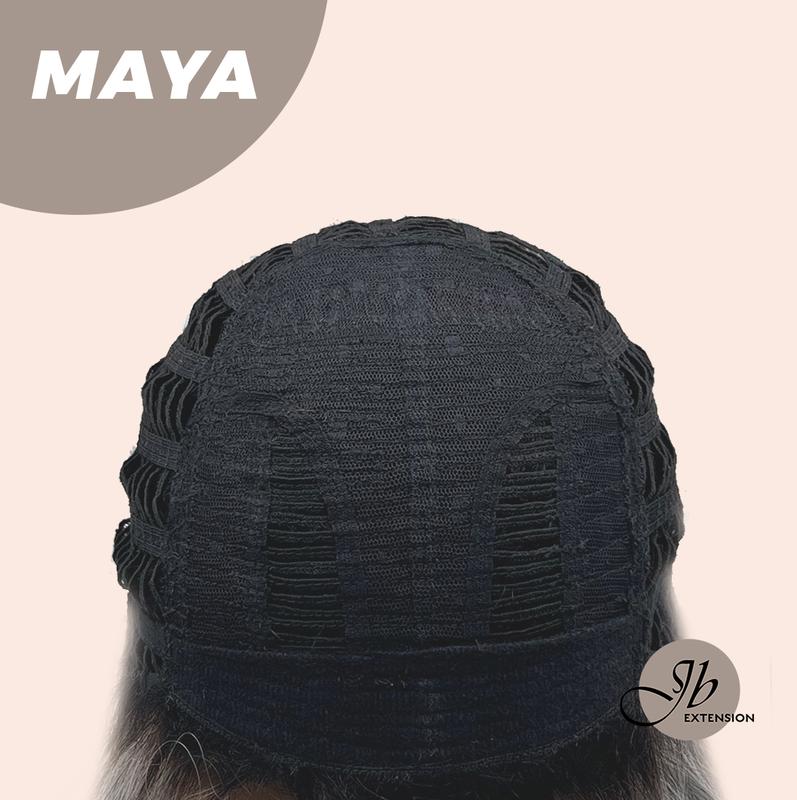 JBEXTENSION 22 Inches Grey Silver with Dark Root Women Fashion Full Machine Wig MAYA【PLUS PERMATEASE】