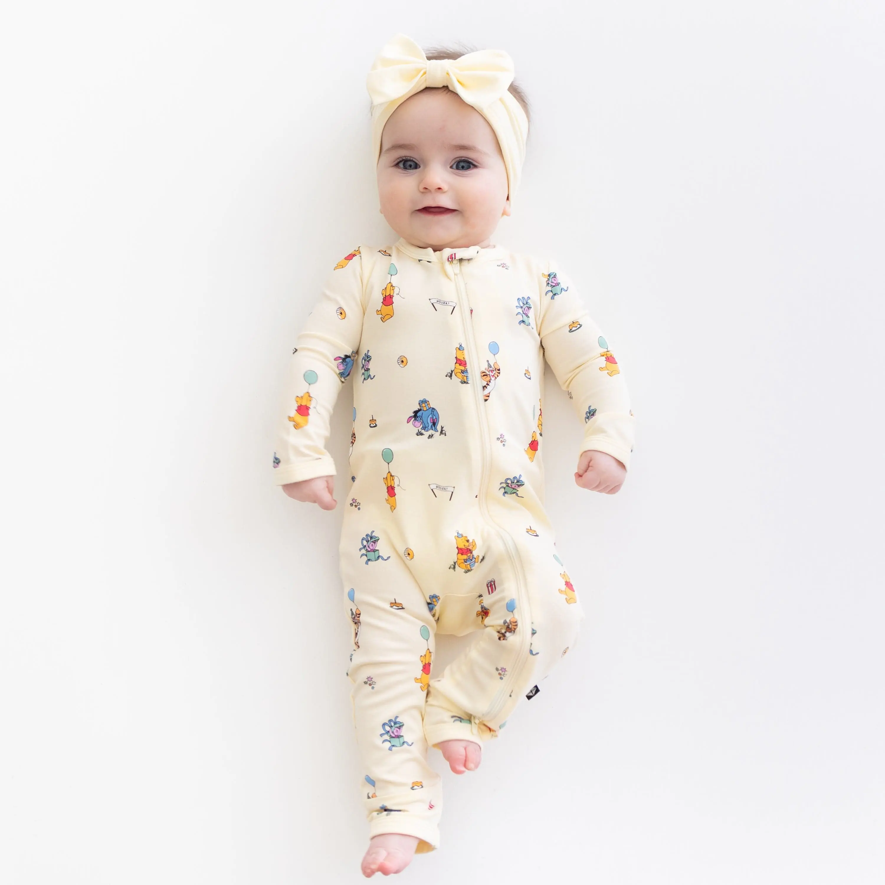 Zippered Romper in Winnie the Pooh Celebration Zippered Romper in Winnie the Pooh Celebration