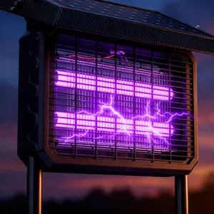 XL Solar Bug Zapper Outdoor - Detachable  IPX5 Solar & 8000mAh Battery, 4500V Heavy Duty-Waterproof Mosquito Killer Fly Trap for Outdoor, Patio, Camping & Indoor- XL