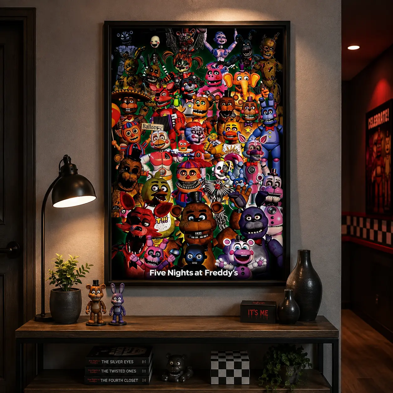 5 Nights at Freddy’s Ultimate Group Poster - FNAF Game Character Wall Art Print, Unframed Horror Gaming Decor for Gaming Room, Bedroom