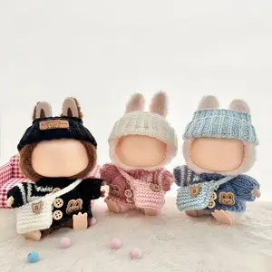 Labubu Doll Clothes Set, Fashionable Fisherman Hat Sweater Pants Dress, Fits Bulabu Dolls, Cute Play & Display Accessories, Doll Clothes Outfit, Clothes For Dolls