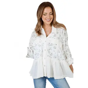 Hosannah Floral Ruffle POL Shacket