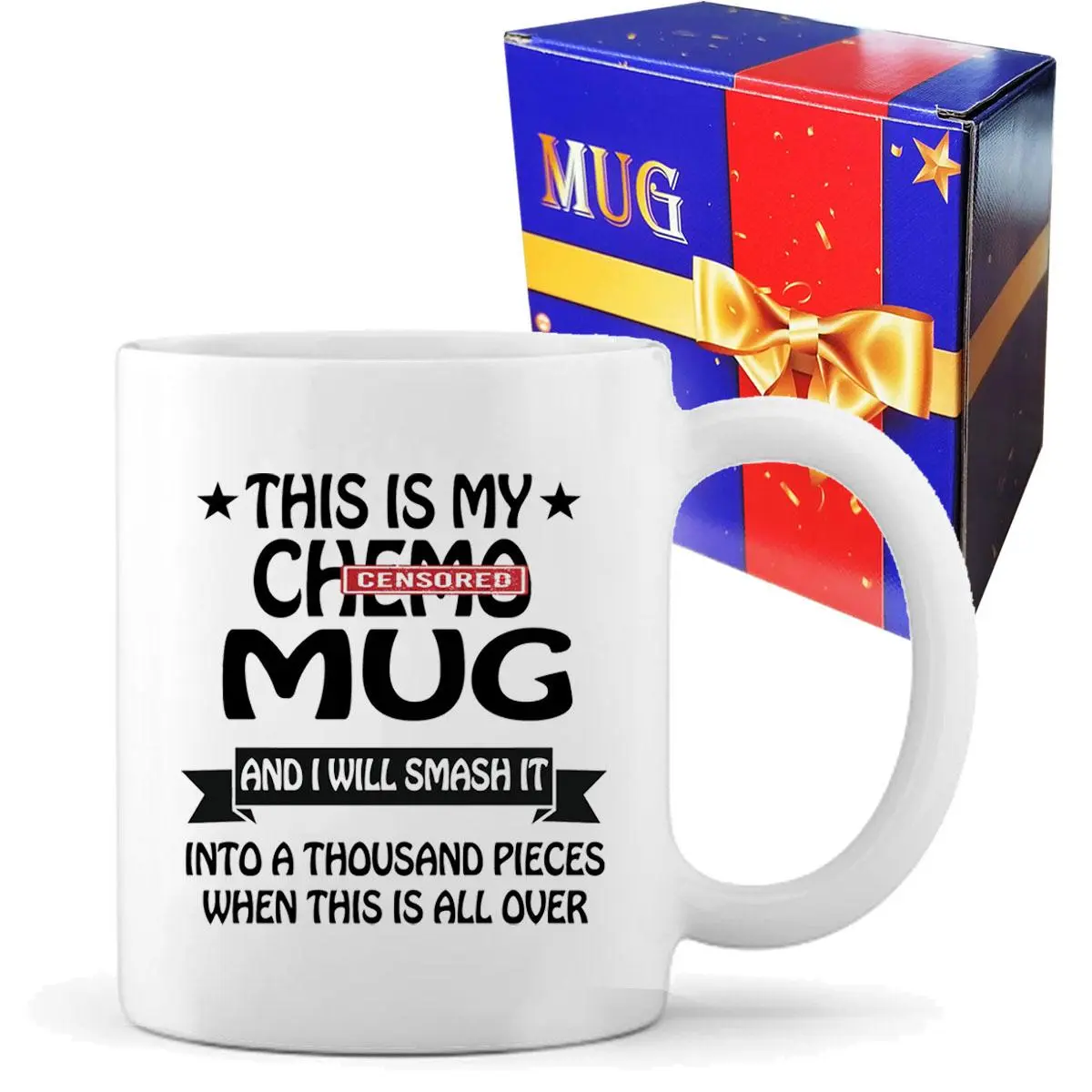 This Is My Chemo Letter Pattern Mug, Funny Coffee Mug with Gift Box, Thoughtful Gifts for Cancer Patients, Creative Ceramic Drinkware