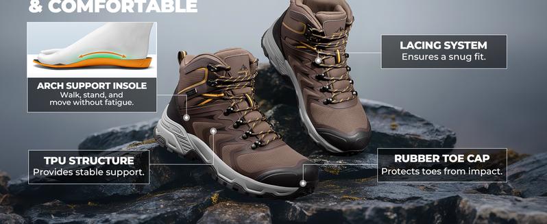 NORTIV 8 Men's Armadillo 3.0 Waterproof PRO Hiking Boots All Seasons Lightweight Non-Slip Arch Support Trekking Camping Ankle Boots Outdoorfun NORTIV 8 Men's Armadillo 3.0 Waterproof PRO Hiking Boots All Seasons Lightweight Non-Slip Arch Support Trekking Camping Ankle Boots Outdoorfun