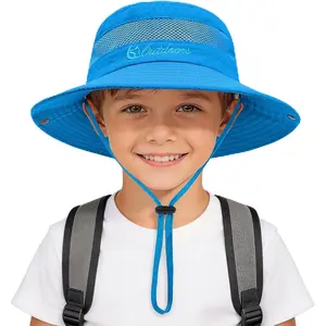 Quick Dry Kids Beach Sun Hat-Dual Adjustable Lightweight Breathable UPF50+ Sun Protection Bucket Hat for Boys Girls Summer