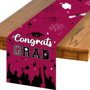 1Set Photobooth Props Graduation Table Decorations Congrats Diploma Cap Graduation Table Runner Season Congrat Grad Class of Tabletop Centerpieces Decor for Home Dining Room 13 X 72 Inch