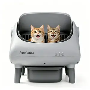 PawPetica App-Controlled Self-Cleaning Cat Litter Box,Smart Automatic Design with Full Safety Features,Grey,Waste Bags Included & Fragrance Box #summervibes #petlovers