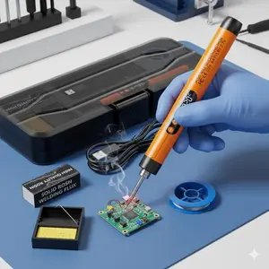 Rechargeable Wireless Soldering Iron with Digital Display, Portable LED Welding Pen for Electronics Repair, Circuit Soldering & DIY Projects. Fast Heating, Precise Temperature Control, All-in-One Tool, Durable & Easy to Use.