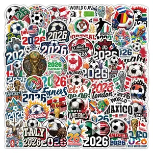 50pcs Soccer Stickers, World Cup Stickers for Water Bottles, Laptop, Scrapbook, Party Favors, Football Sport Sticker Gifts for Kids Teens Adults