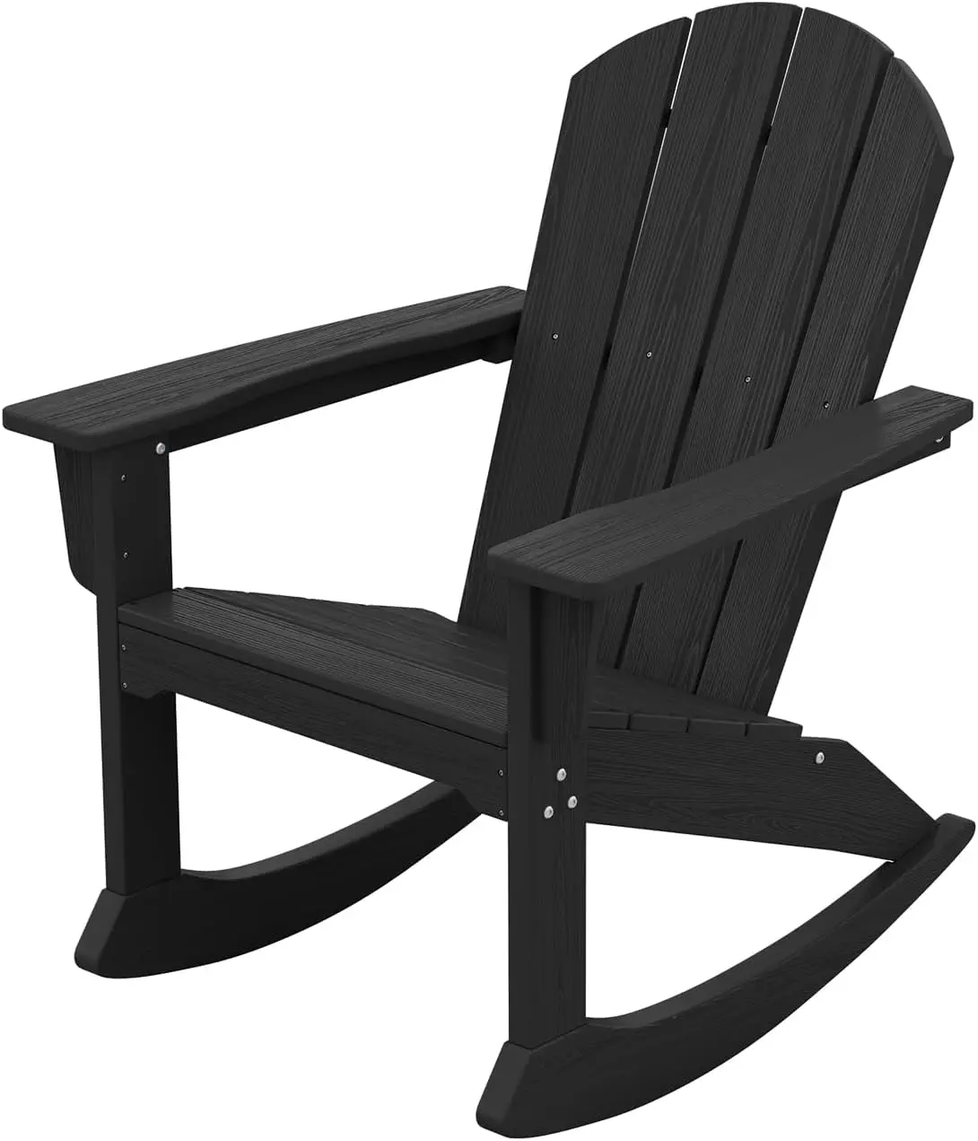 SERWALL Modern Rocking Adirondack Chair, HDPE Outdoor Rocking Chair, All Weather Patio Rocker Chair for Porch, Lawn, Garden, Backyard