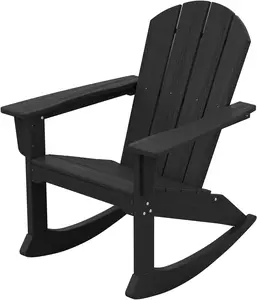 SERWALL Modern Rocking Adirondack Chair, HDPE Outdoor Rocking Chair, All Weather Patio Rocker Chair for Porch, Lawn, Garden, Backyard
