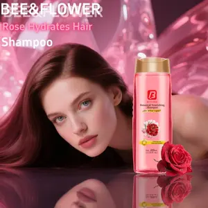 Bee&Flower Shampoo, Nourishing and Repairing Haircare, for All Hair Types, Ginseng Rose Plant Essence Formula, Flower Scent, 400ml