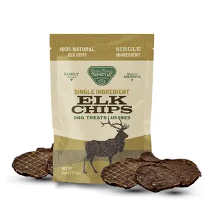 Gaines Family Farmstead Elk Chips for Dogs - Crunchy Single Ingredient Dog Treats, 100% Elk, No Additives or Preservatives