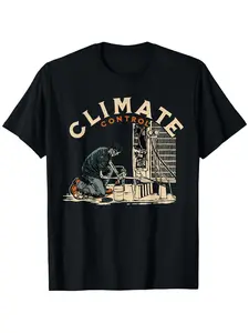 Climate Control Skeleton HVAC Technician T-Shirt Unisex Cotton T-shirt for Men Fashion Men's Top for Daily Wear