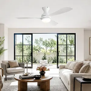 ARCH 52" Ceiling Fan with Dimmable LED Fan Light, Quiet Reversible DC Motor, 5 ABS Blades, Remote Control with Timer, for Bedroom, Living Room, White/Black Options, 52.00W x 52.00D x 12.52H in, Fan Light Ceiling