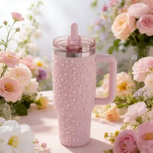 40 oz stainless steel insulated tumbler with handle, leakproof thermal travel cup, all-day temperature lock for hot coffee and cold beverages, practical drink mug for home and office