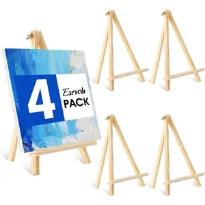 11.8In Wood Tabletop Painting Display Easels, Painting Party Easel, Kids Student Tabletop Easels for Painting,Portable Canvas Photo Picture Sign Holder (4 Pack)