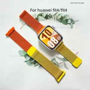 Milan Mesh Strap for Huawei Fit4/fit3, Stainless Steel Material, Unisex Sport Watch Band, Breathable Colorful Milanese Loop