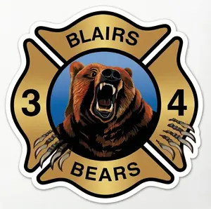 Blairs Bears 34 Helmet Window or Helmet Decal